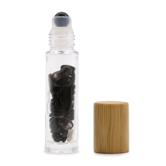Kristályos Roll-on üvegcse 5 ml – fekete turmalin - bambusz kupak