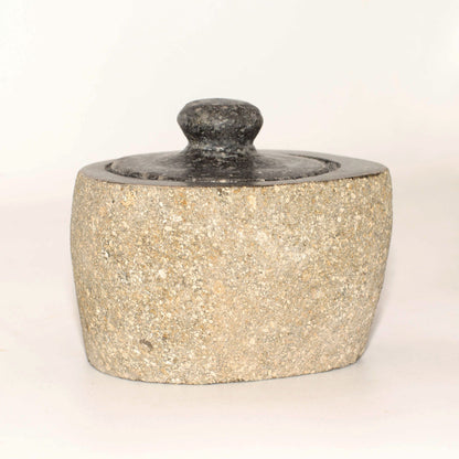 Természetes folyami kő földelő edény – Kicsi (kb. 9 × 7 cm)