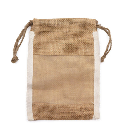 Közepes méretű mosott juta tasak – 21 × 15 cm