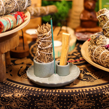 Palo Santo rúd és füstölőtartó – Lótuszvirág – Kék