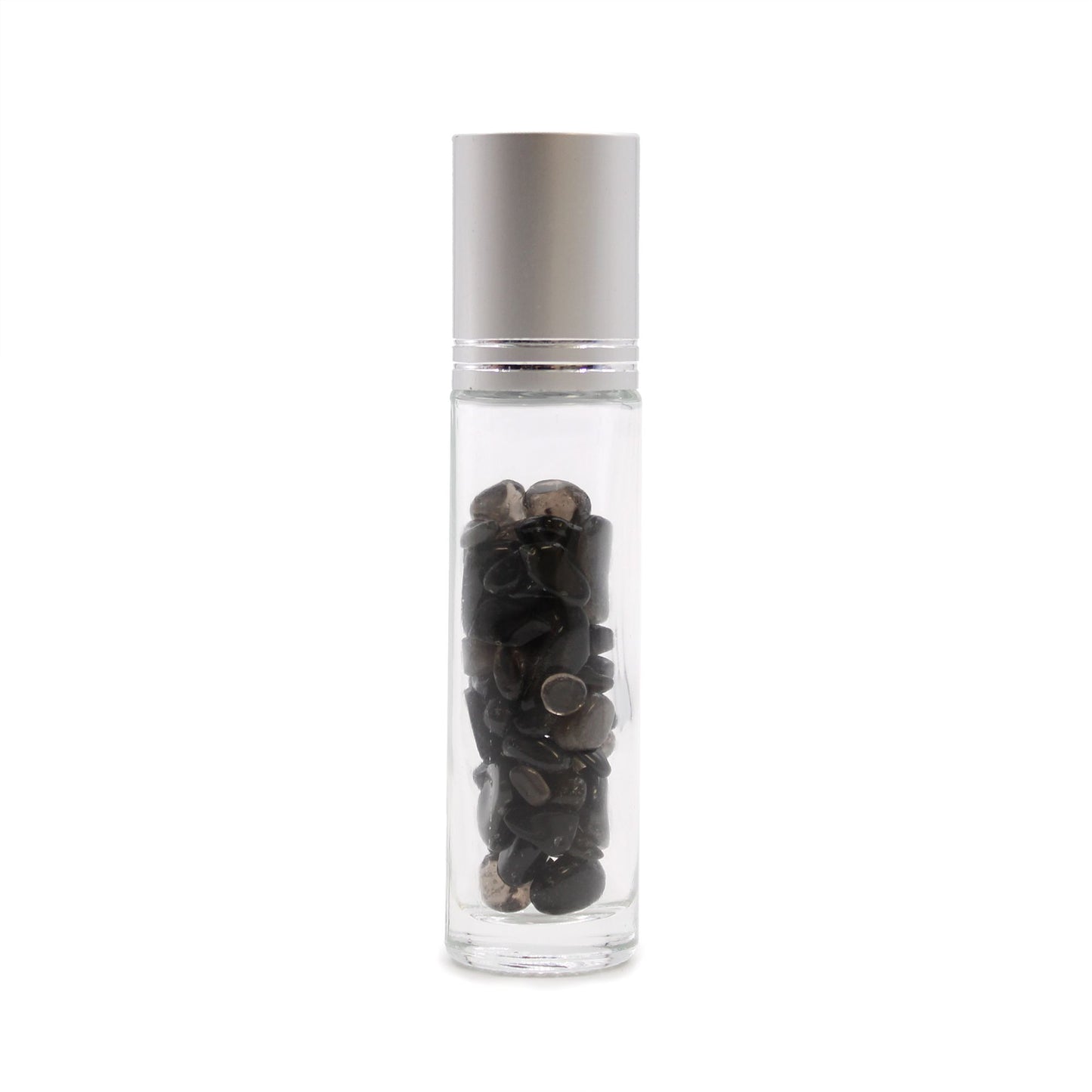 Roll-on üvegcse 5 ml – Fekete turmalin, ezüst színű kupak