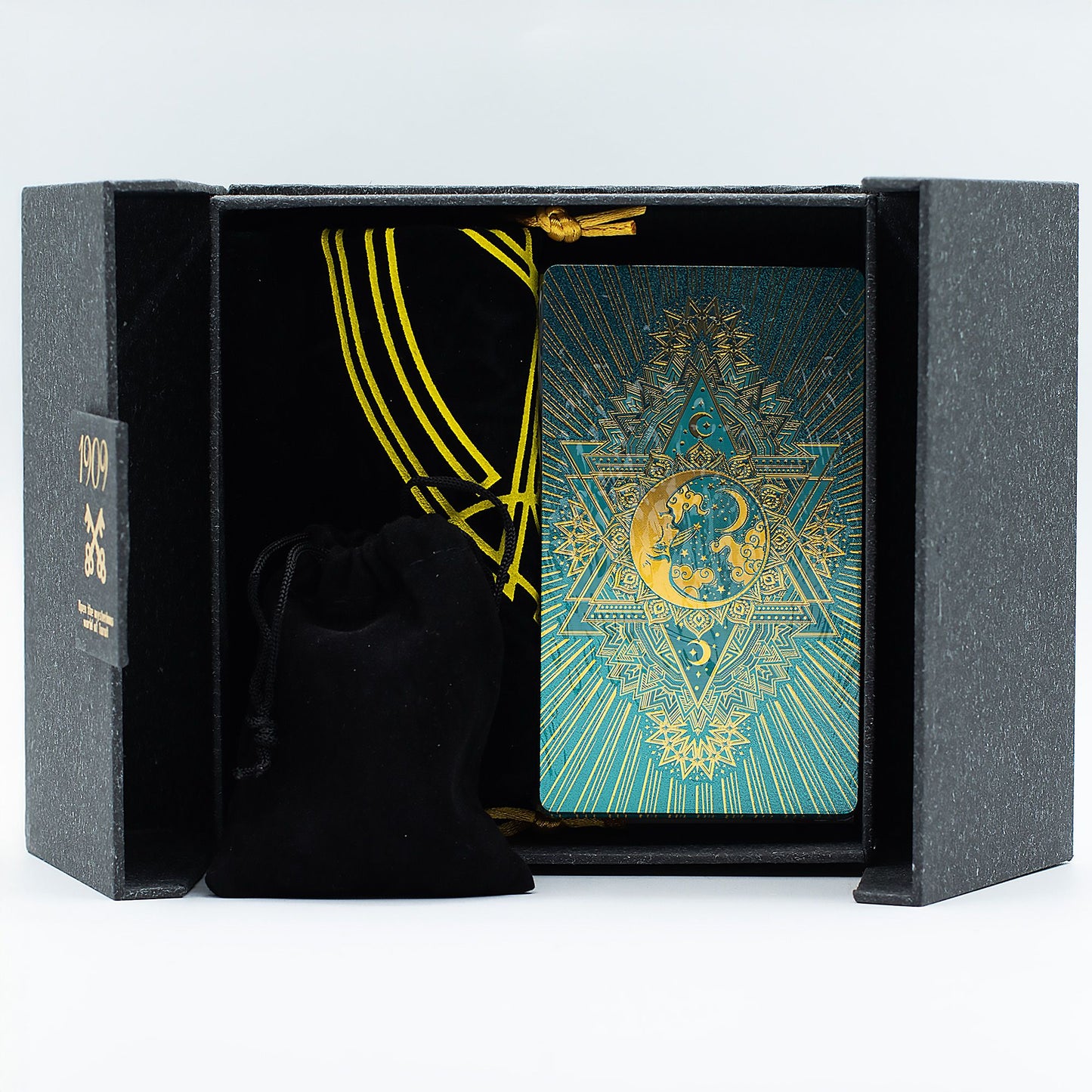 Arany és türkiz tarot kártya szett – könyvvel