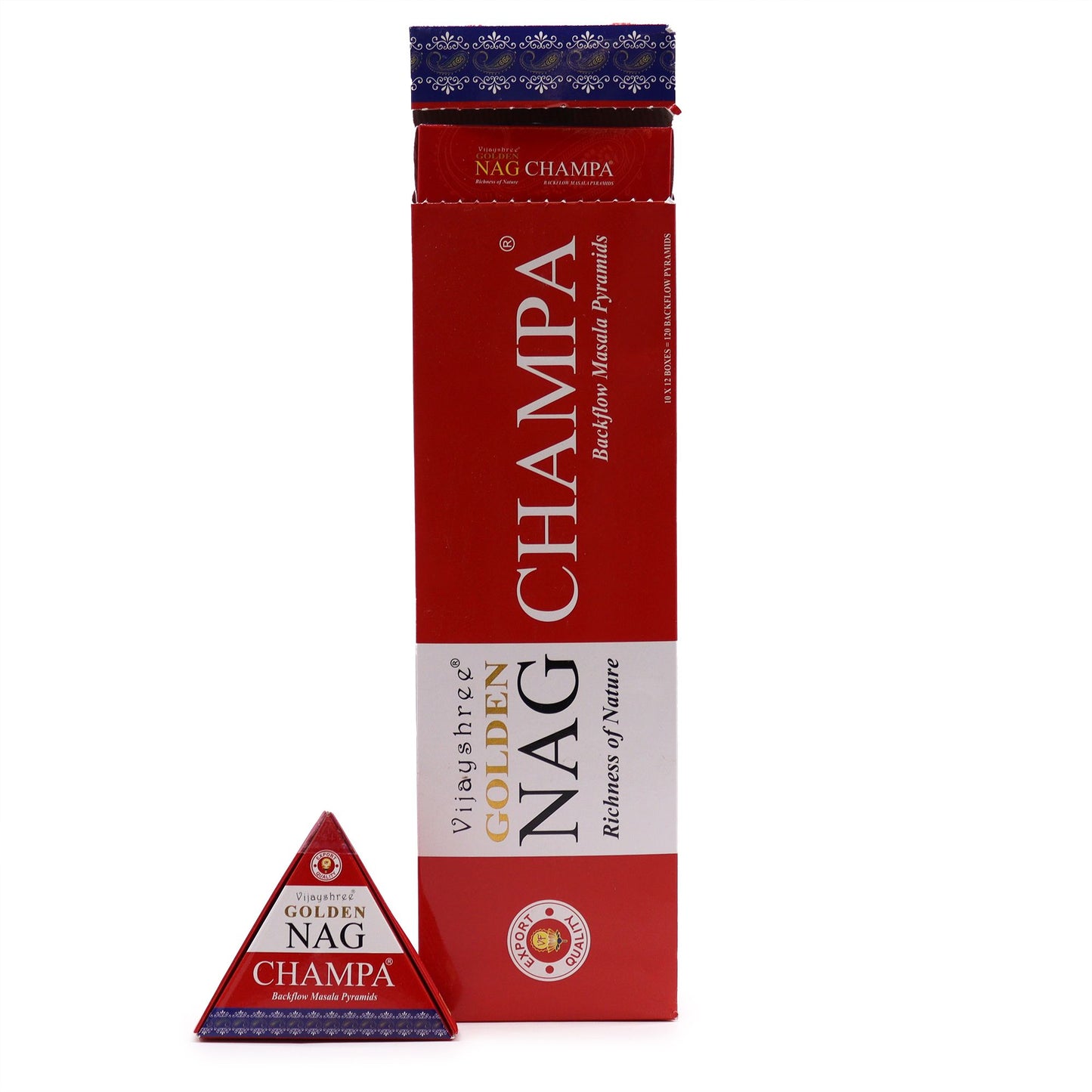 42 g Jumbo Golden Nag – Champa visszaáramló füstölőkúpok
