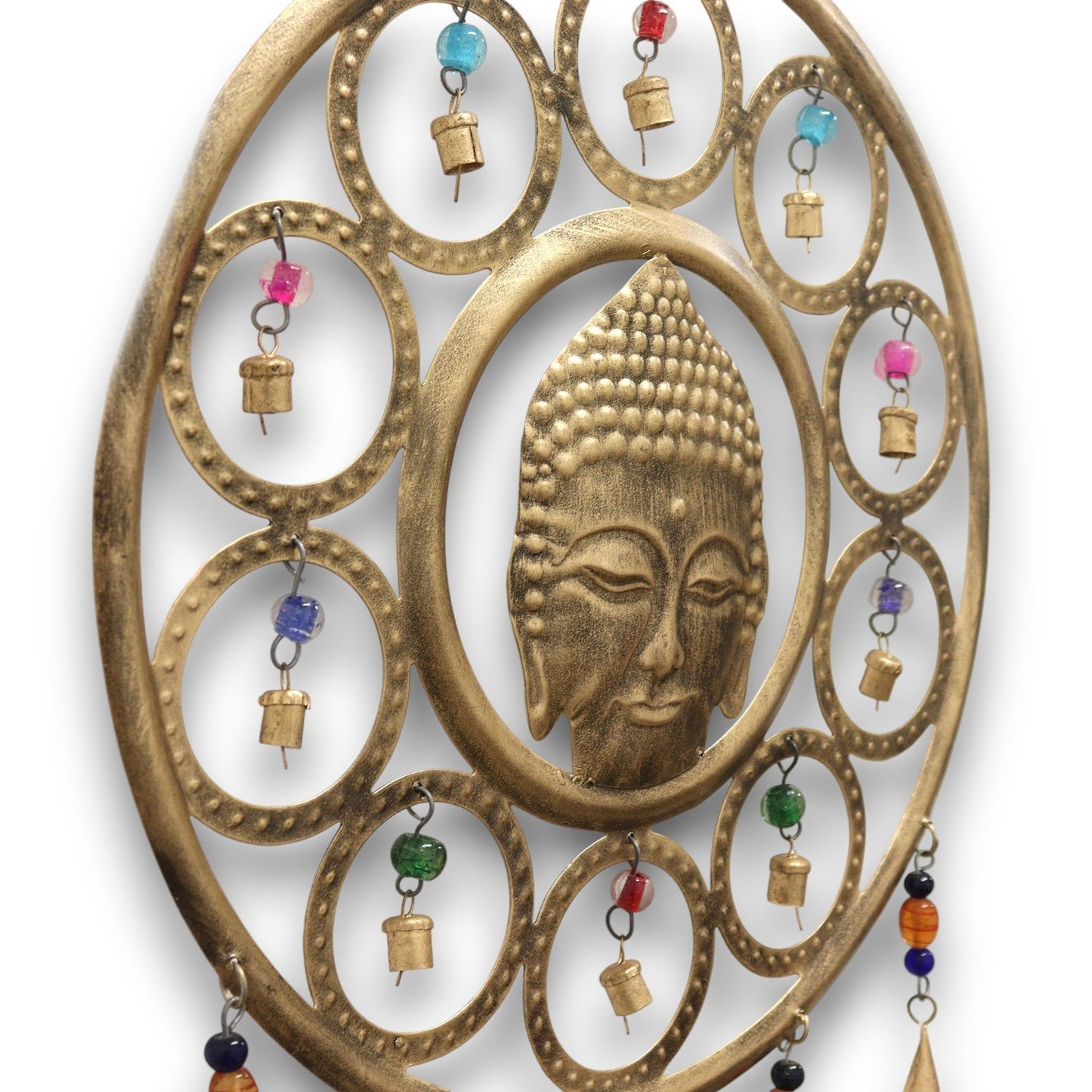Indiai Harangjáték – Nagy Buddha Arc, 15 Csengő – 36 cm