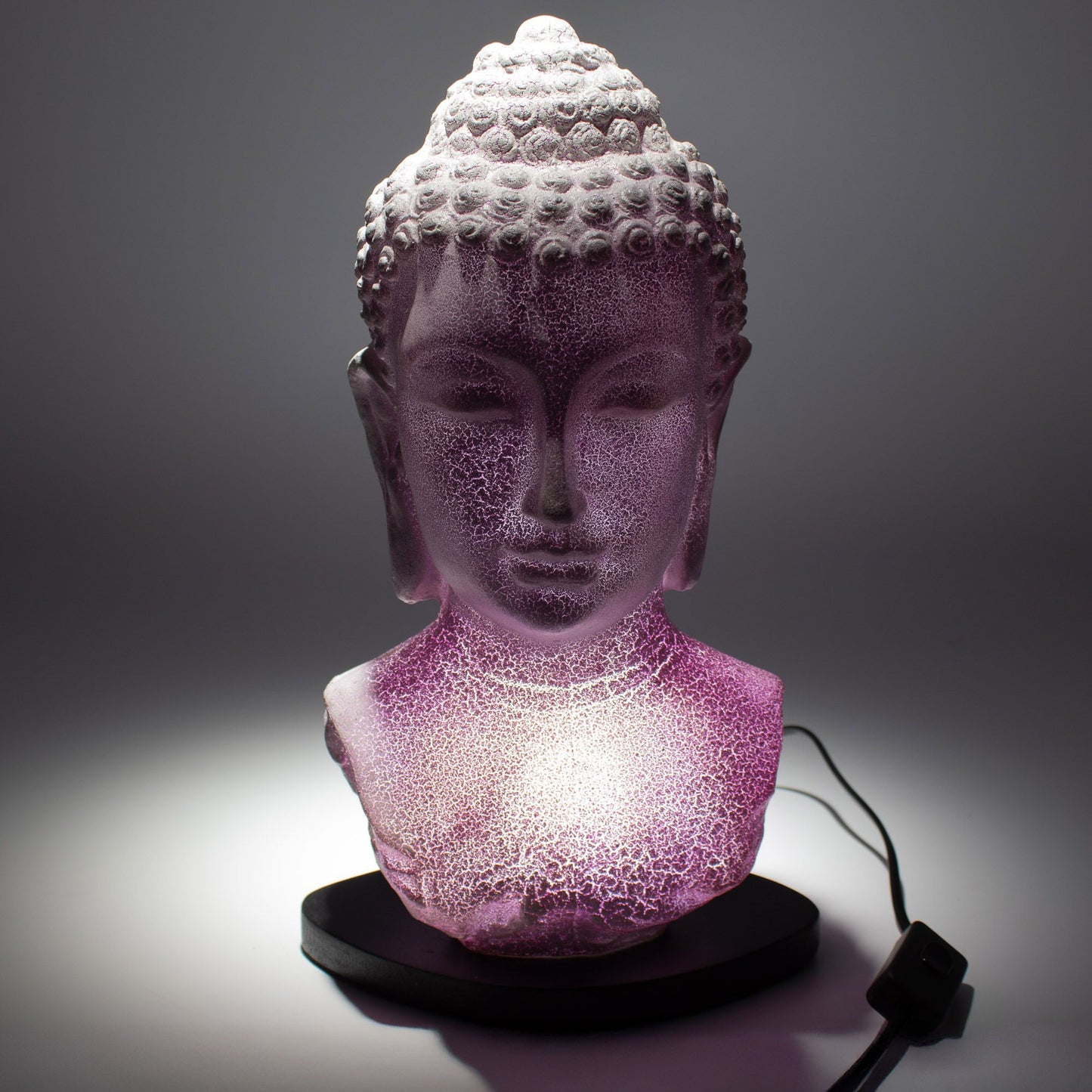 Buddha Mellszobor Lámpa Levendula Kéreg Minta - Ovális Talp