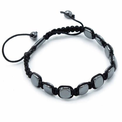 Mágneses Hematit Shamballa Karkötő – Kerekített Sarkak