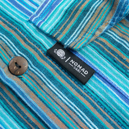 Nomad Sari Grandad Shirt - Turquoise