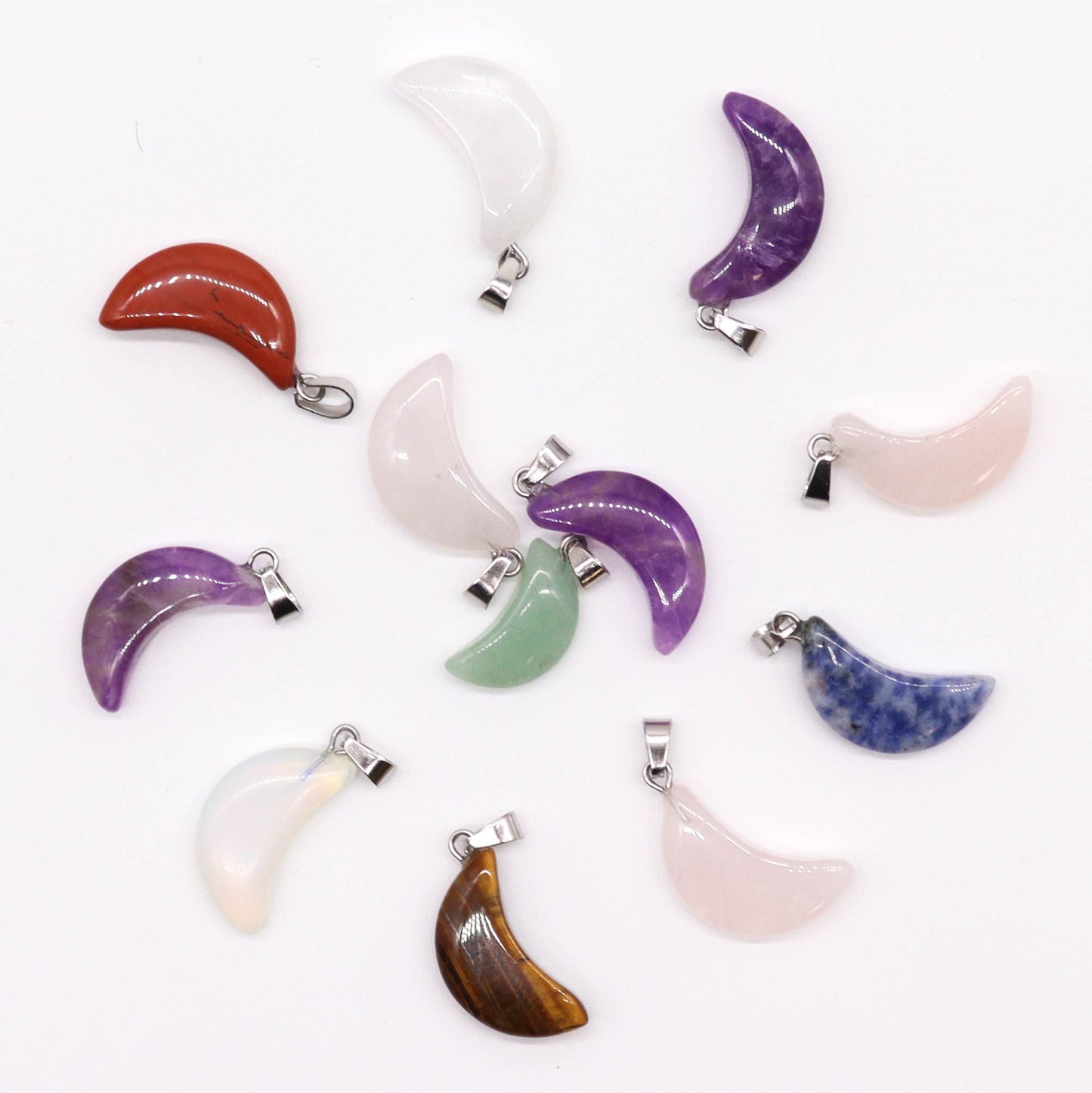 Drágakő Hold Medálok (12 db-os válogatás) 20 × 13 mm