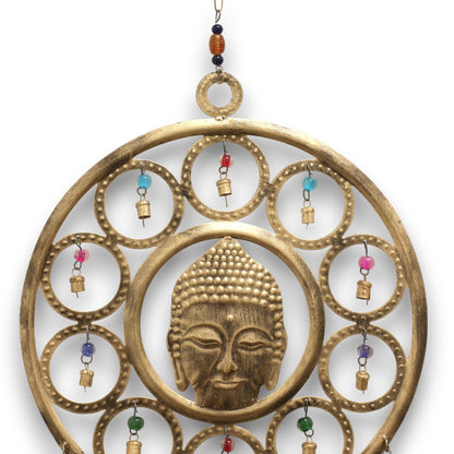 Indiai Harangjáték – Nagy Buddha Arc, 15 Csengő – 36 cm