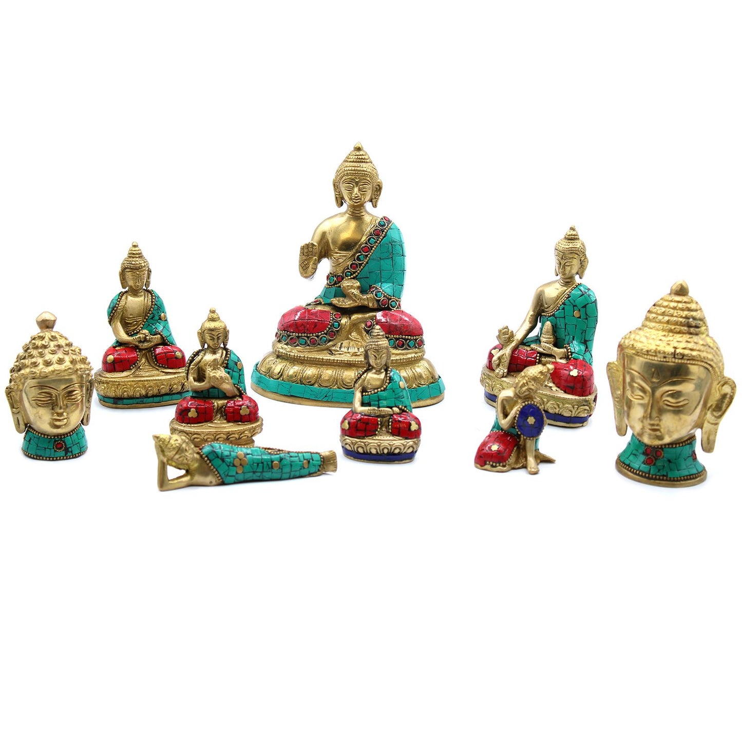 Bronz Buddha Szobor – Letett Kezek – 11,5 cm