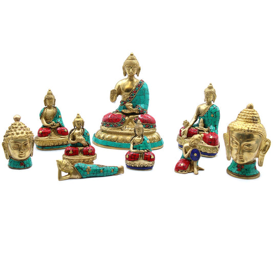 Bronz Buddha Szobor – Letett Kezek – 11,5 cm