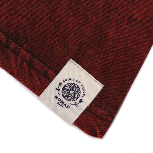 Nomad Sari Stonewashed Cotton T-Shirt - Mandala - Maroon