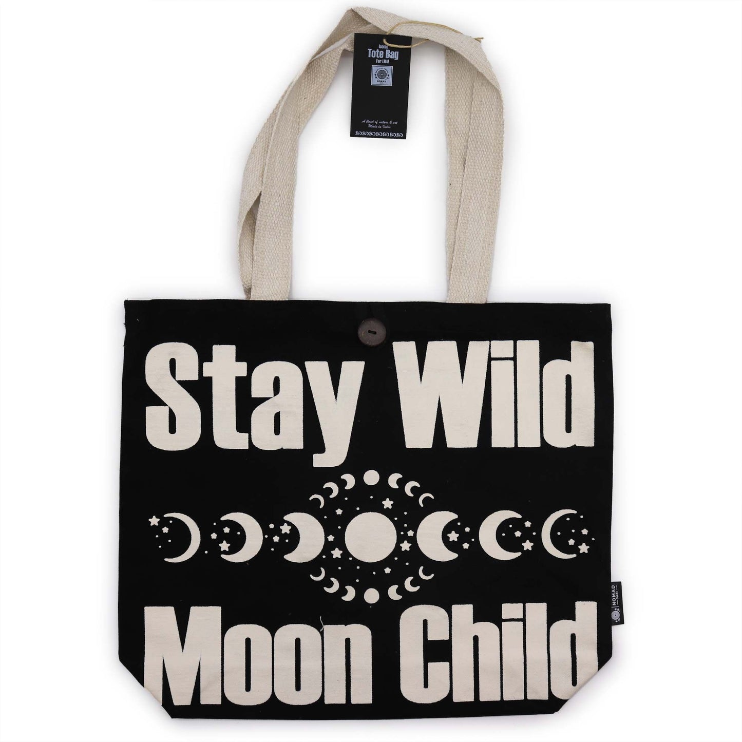 Ikonikus táska – Stay Wild, Mood Child – 10 oz (36 × 43 × 10 cm)