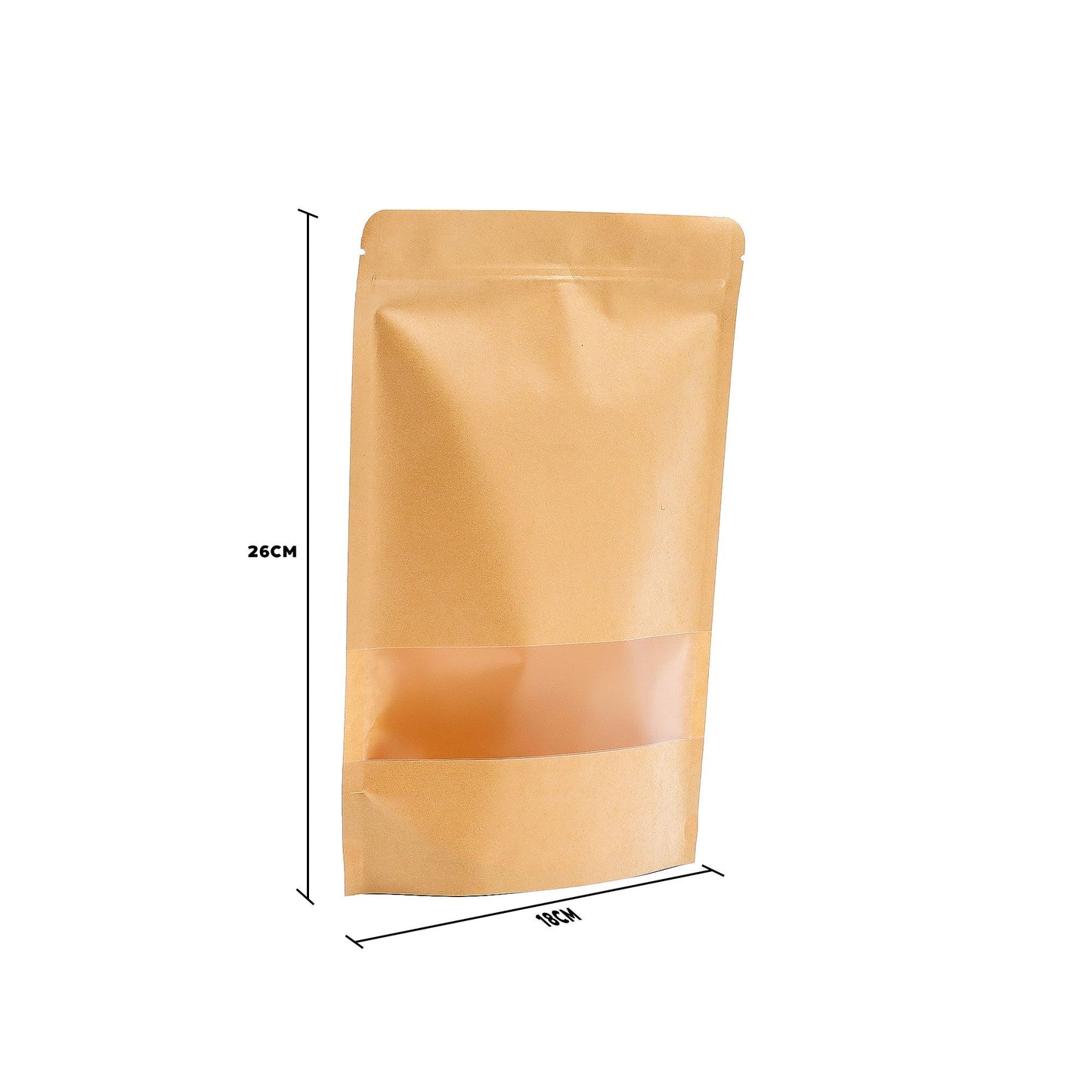 10 db kraft ablakos tasak – 18 × 26 cm