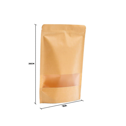 10 db kraft ablakos tasak – 18 × 26 cm
