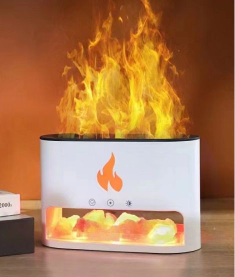 Blaze Aroma Diffúzor – Himalájai Sókamra – USB-C – Láng effektus (Sóval együtt)