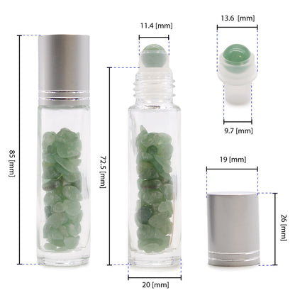 Roll-on üvegcse 5 ml – Fekete turmalin, ezüst színű kupak