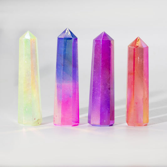 Hegyes ásvány obeliszk kb. 9 cm – Aurora kristály – Barack