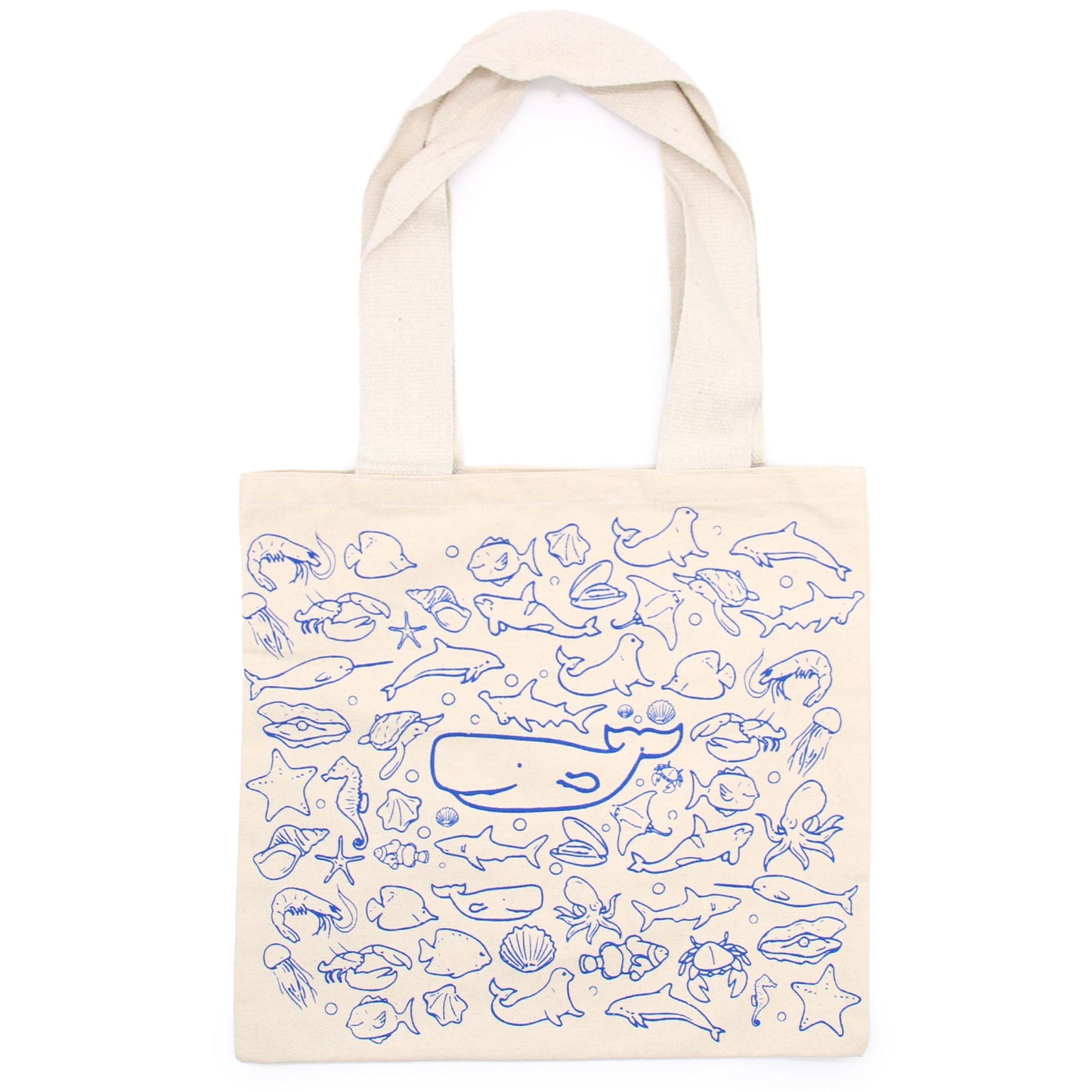 Nagy Pamutvászon Bevásárlótáska – 38 × 42 cm – Tenger – 10 oz