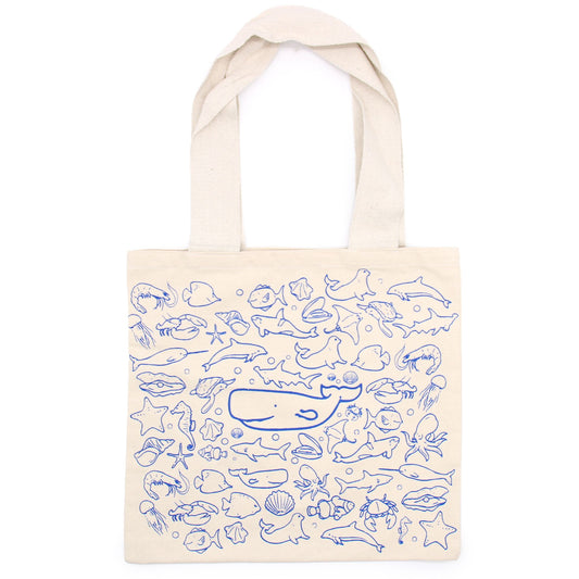 Nagy Pamutvászon Bevásárlótáska – 38 × 42 cm – Tenger – 10 oz