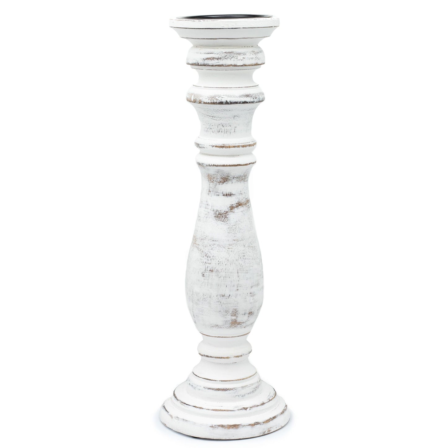 Klasszikus Gyertyatartó – Fehérre meszelt – 37 × 10 cm – Nagy