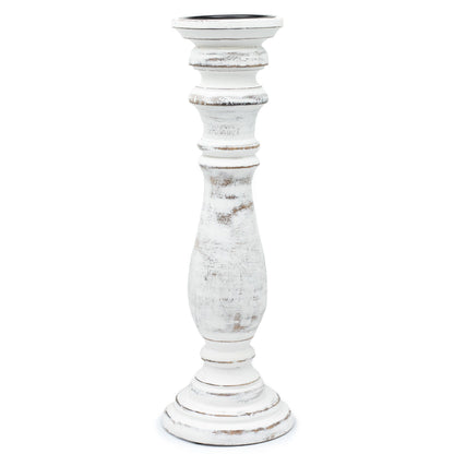 Klasszikus Gyertyatartó – Fehérre meszelt – 37 × 10 cm – Nagy