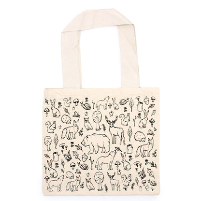 Nagy Pamutvászon Bevásárlótáska – 38 × 42 cm – Erdő – 10 oz