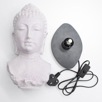 Buddha Mellszobor Lámpa Levendula Kéreg Minta - Ovális Talp