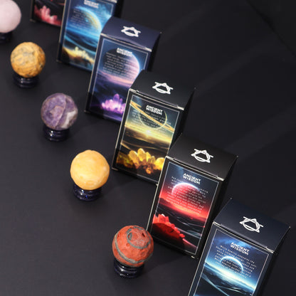 Fehér howlit bolygó Sola Goldstone állványon – 40 mm (30 × 15 mm állvány)
