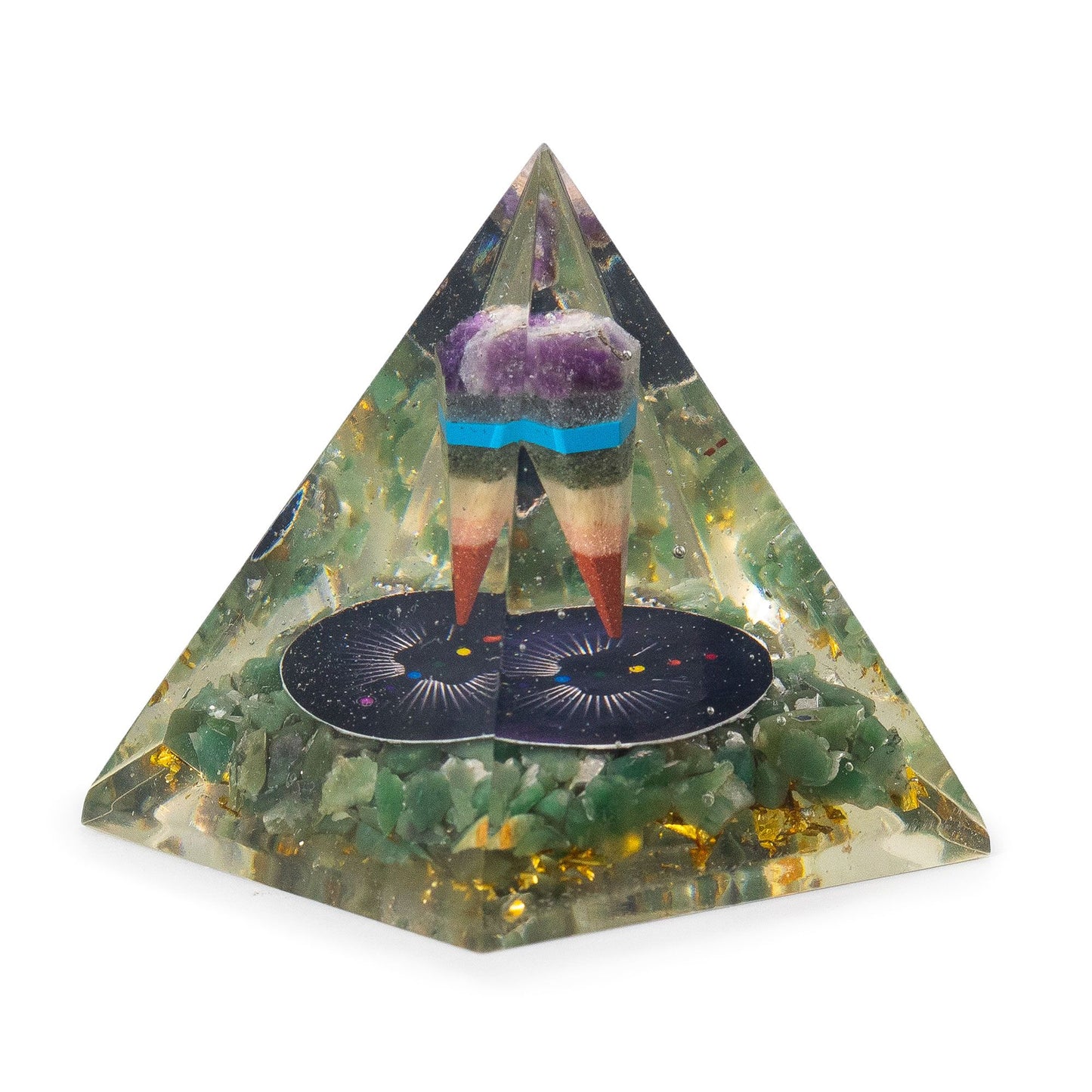 Közepes orgonit piramis 7 × 6 cm – Inga – zöld aventurin törmelék