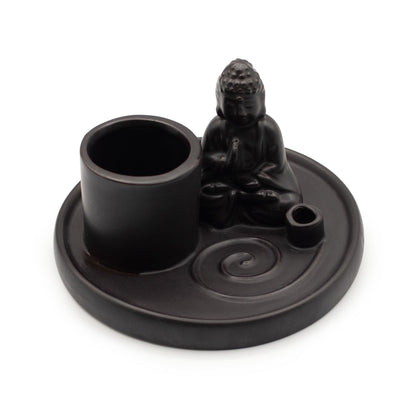 Többcélú Buddha füstölőállvány – fekete