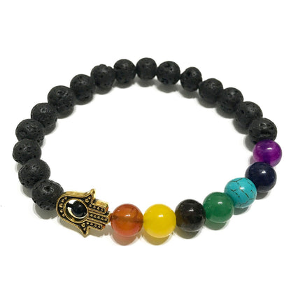 Lávakő Karkötő – Hamsa csakra