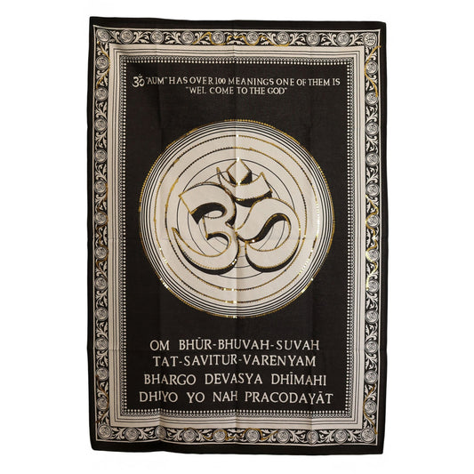 Pamut falikép (70 × 110 cm) – Om – Isten hozott