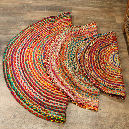 Kerek juta és újrahasznosított pamutszőnyeg – 150 cm