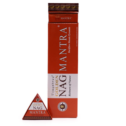 42 g Jumbo Golden Nag – Mantra visszaáramló füstölőkúpok