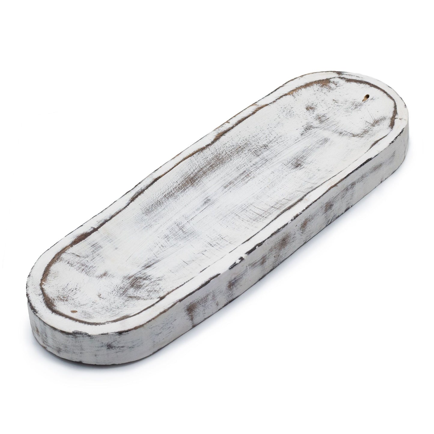 Füstölőtartó – Nagy Tálca 30 × 10 cm – fehérre súrolt