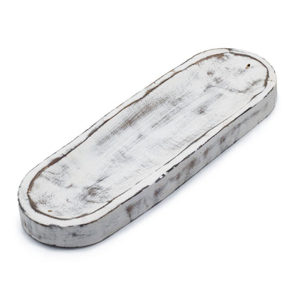 Füstölőtartó – Nagy Tálca 30 × 10 cm – fehérre súrolt