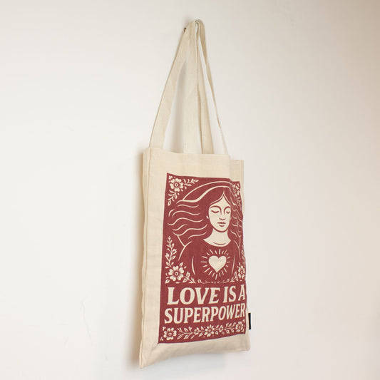 Toni táska – Love is a superpower (42 × 30 cm) – 10 oz