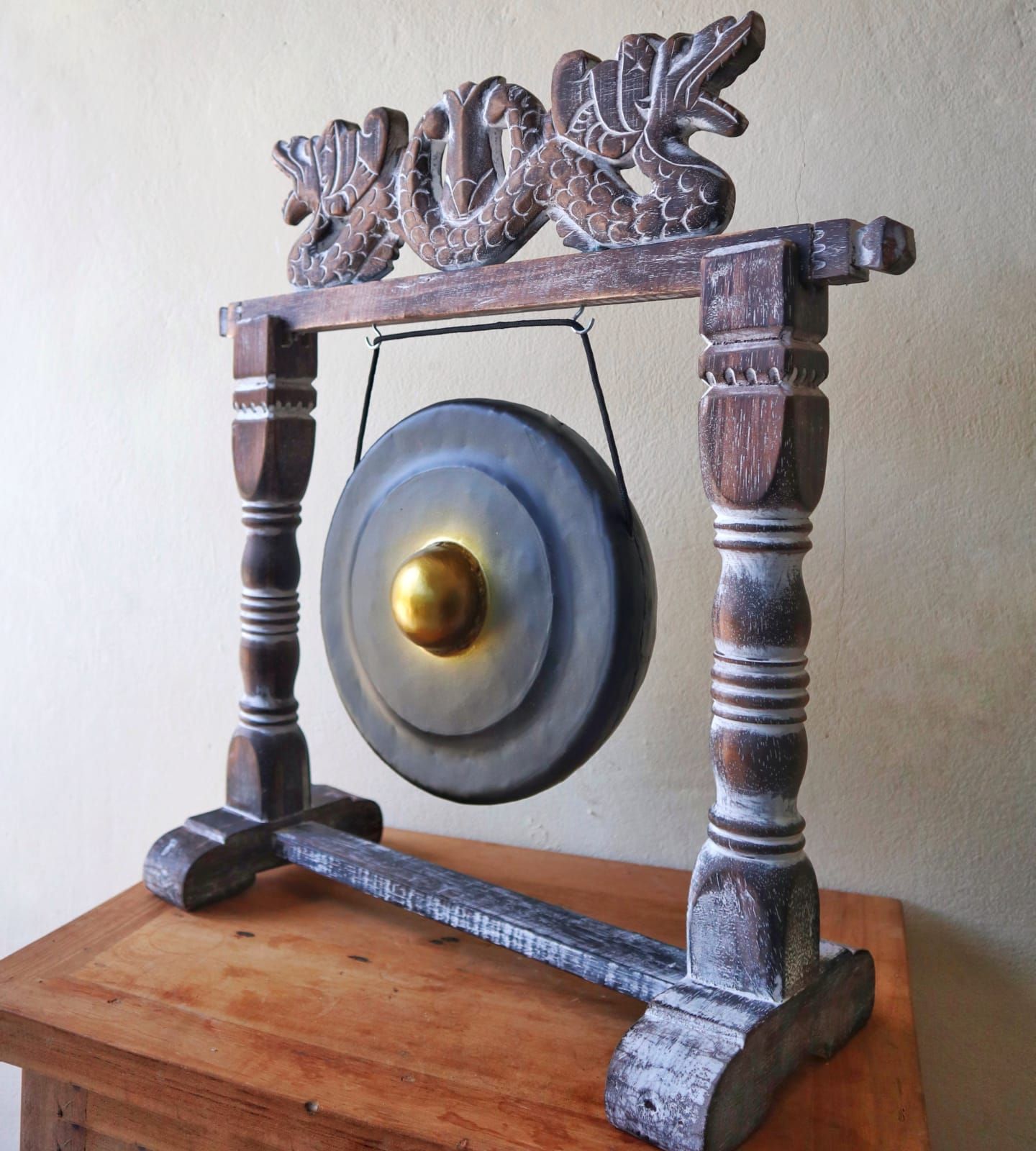 Kicsi Gong Állványon – 25 cm – Fekete