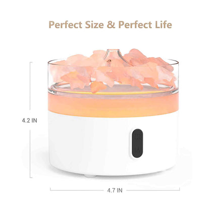 Himalája só aroma diffúzor – éjjeli fény – USB-C – lánghatás (sóval)
