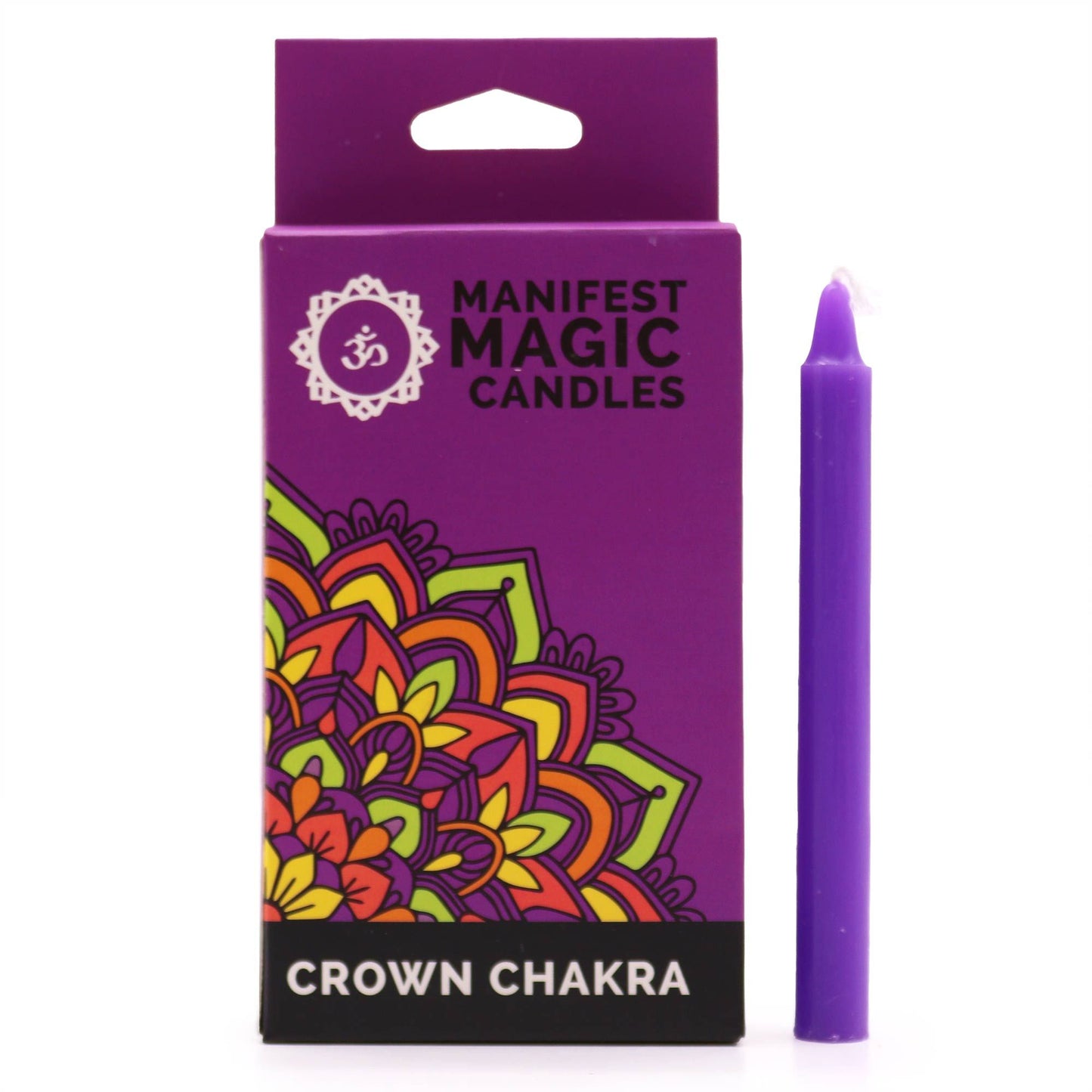 Manifest Magic gyertyák (12 db) – lila – koronacsakra
