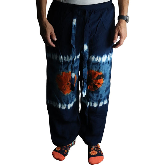 Japanese Style Lounge Pants - Teal & Orange
