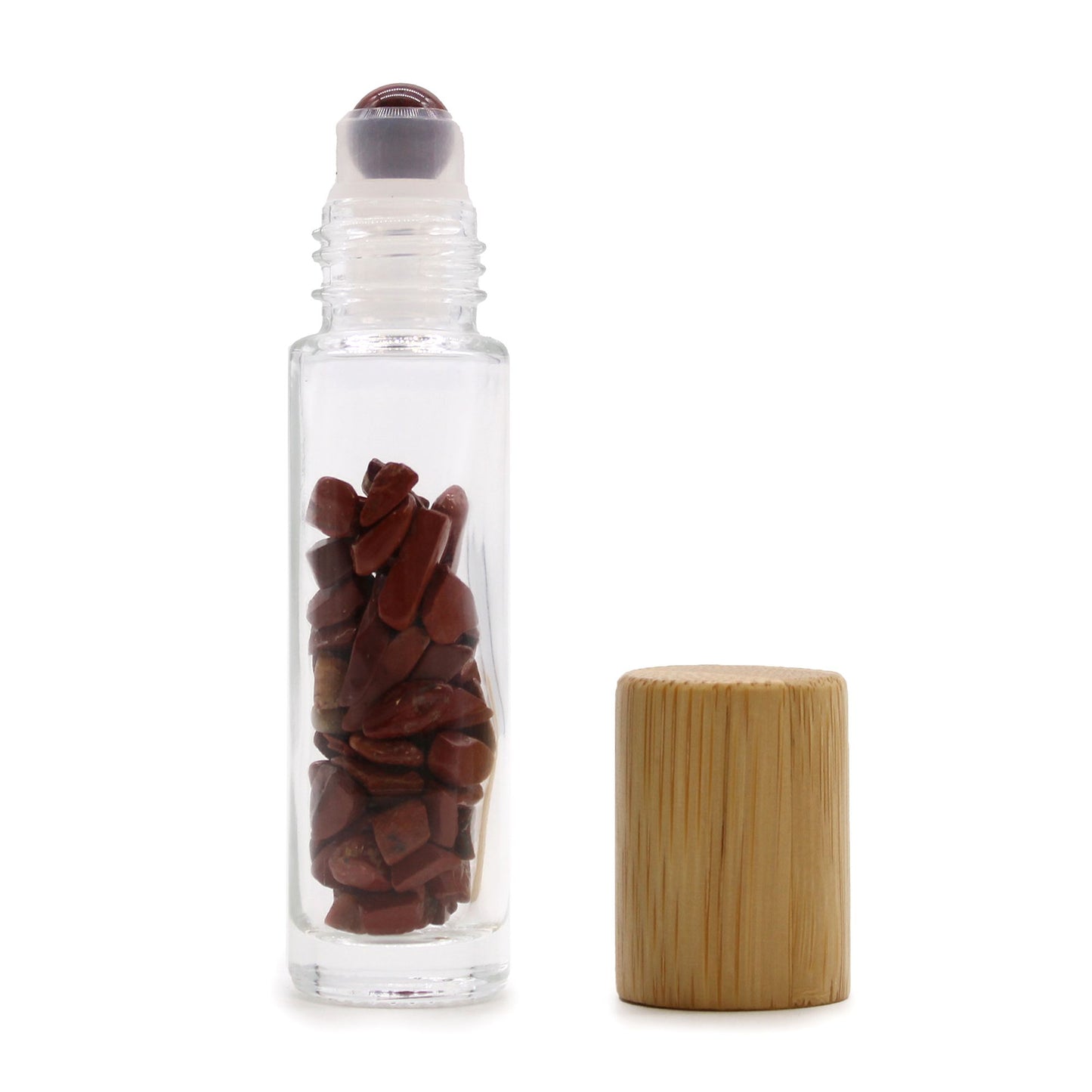 Roll-on üvegcse 5 ml – Vörös jáspis, bambusz kupak