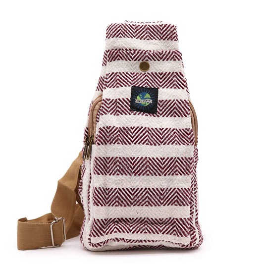 Vászon Cross-Body táska – Bordó és Fehér