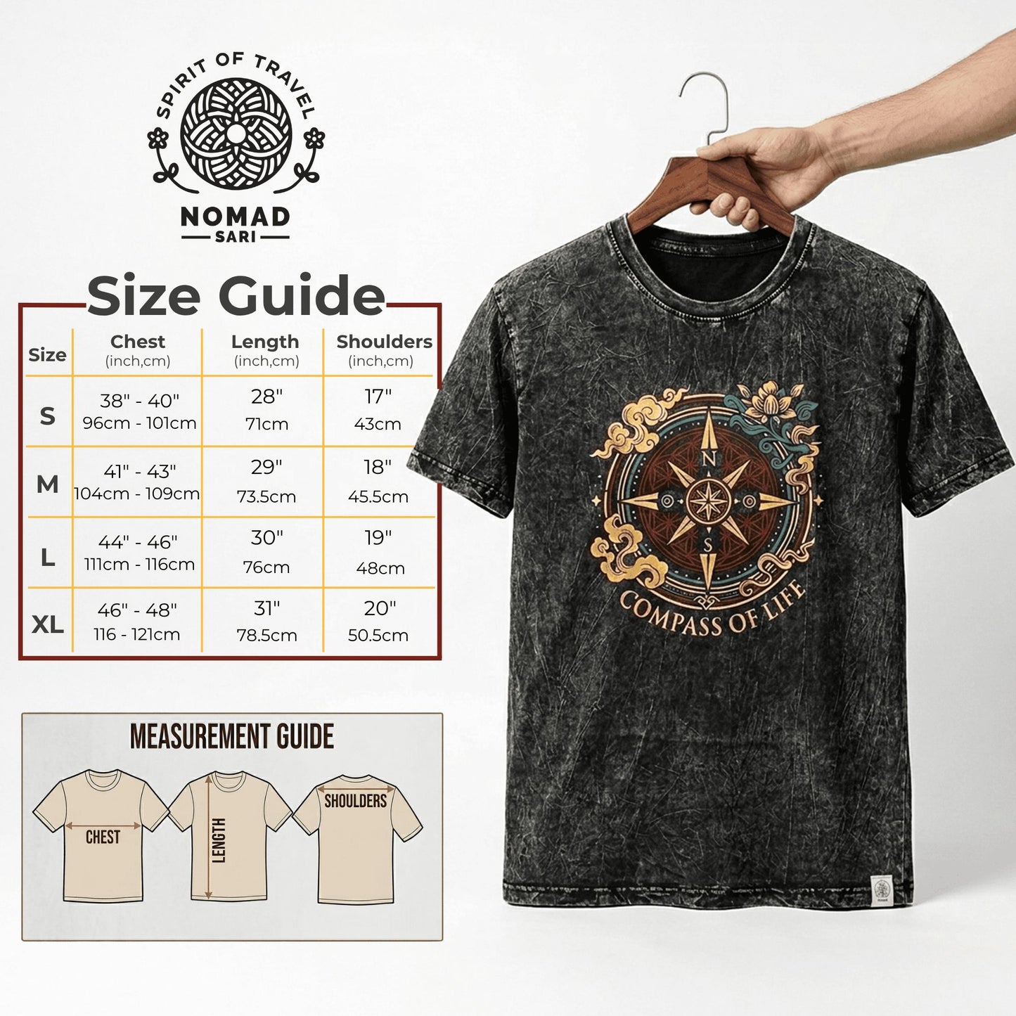 Kővel Mosott Póló, M méret – Sárkány mandala – Bordó