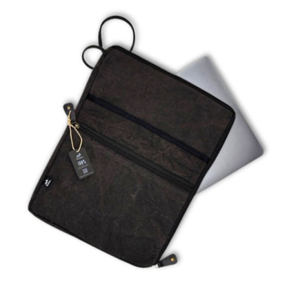 Nagy kőmosott laptoptok – sötétszürke – 30 × 40 cm