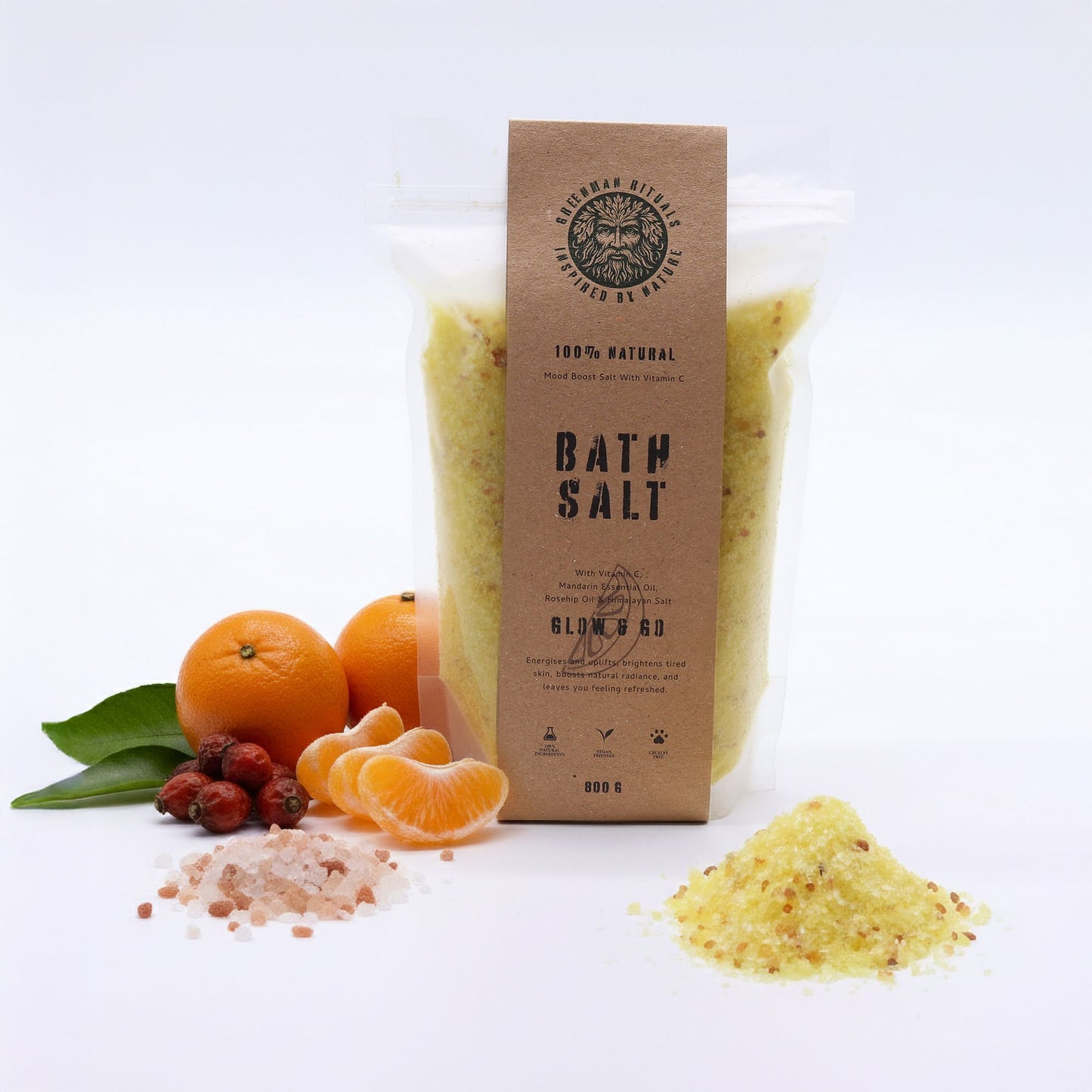 Greenman Rituals Vitamin C & Mandarin Epsom Bath Salt – Glow & Go