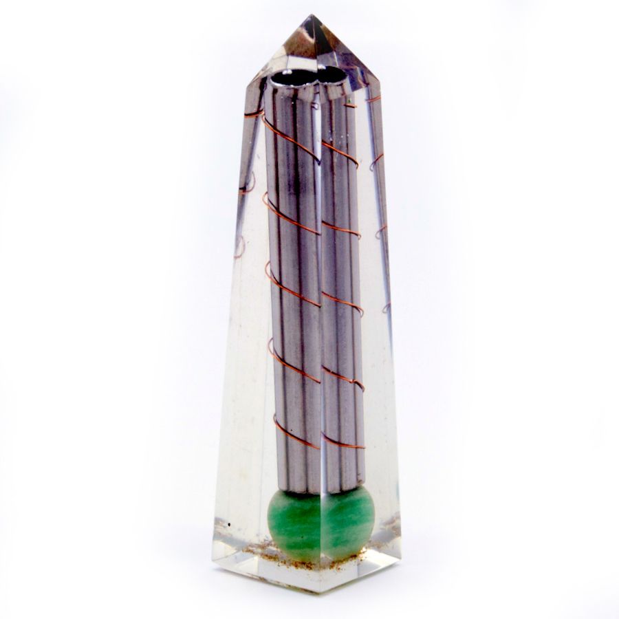 Orgonit Obeliszk Energetizáló zöld aventurin – 110 × 30 mm