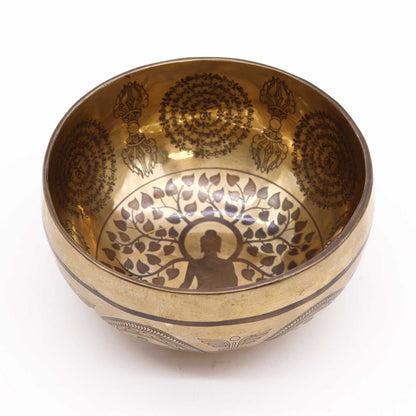 Díszített Tibeti hangtál – 16 cm – Bodhi Fa Buddha