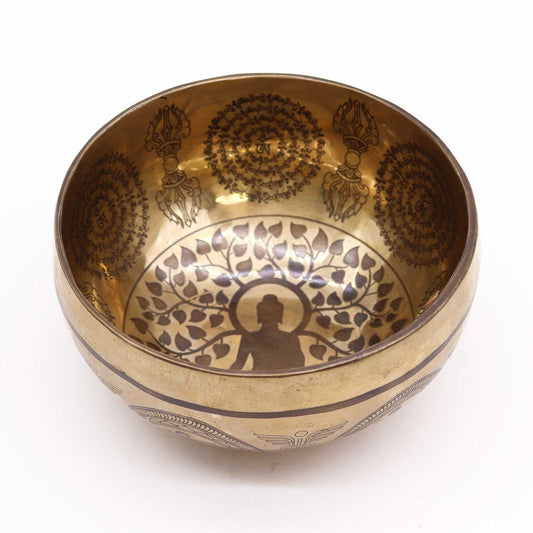 Díszített Tibeti hangtál – 16 cm – Bodhi Fa Buddha
